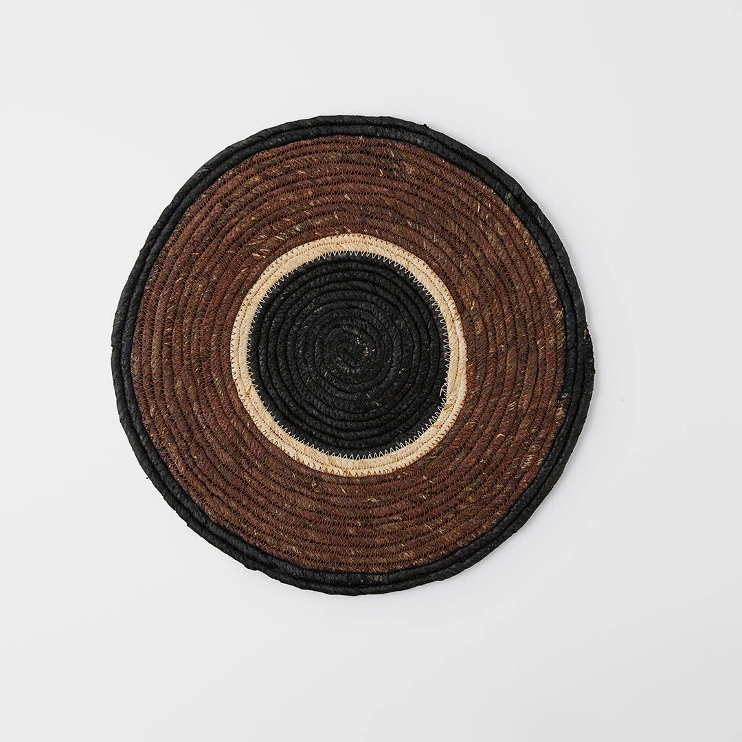 Nyla Placemat - Navy/Burnt Red