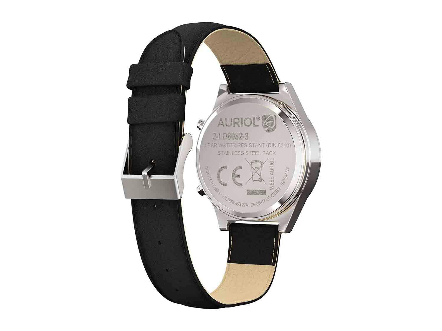 Reloj radiocontrolado cuero negro para mujer