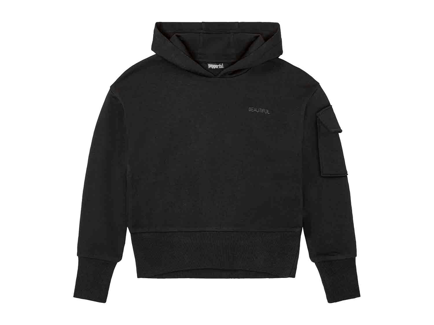 Sudadera negra con capucha júnior