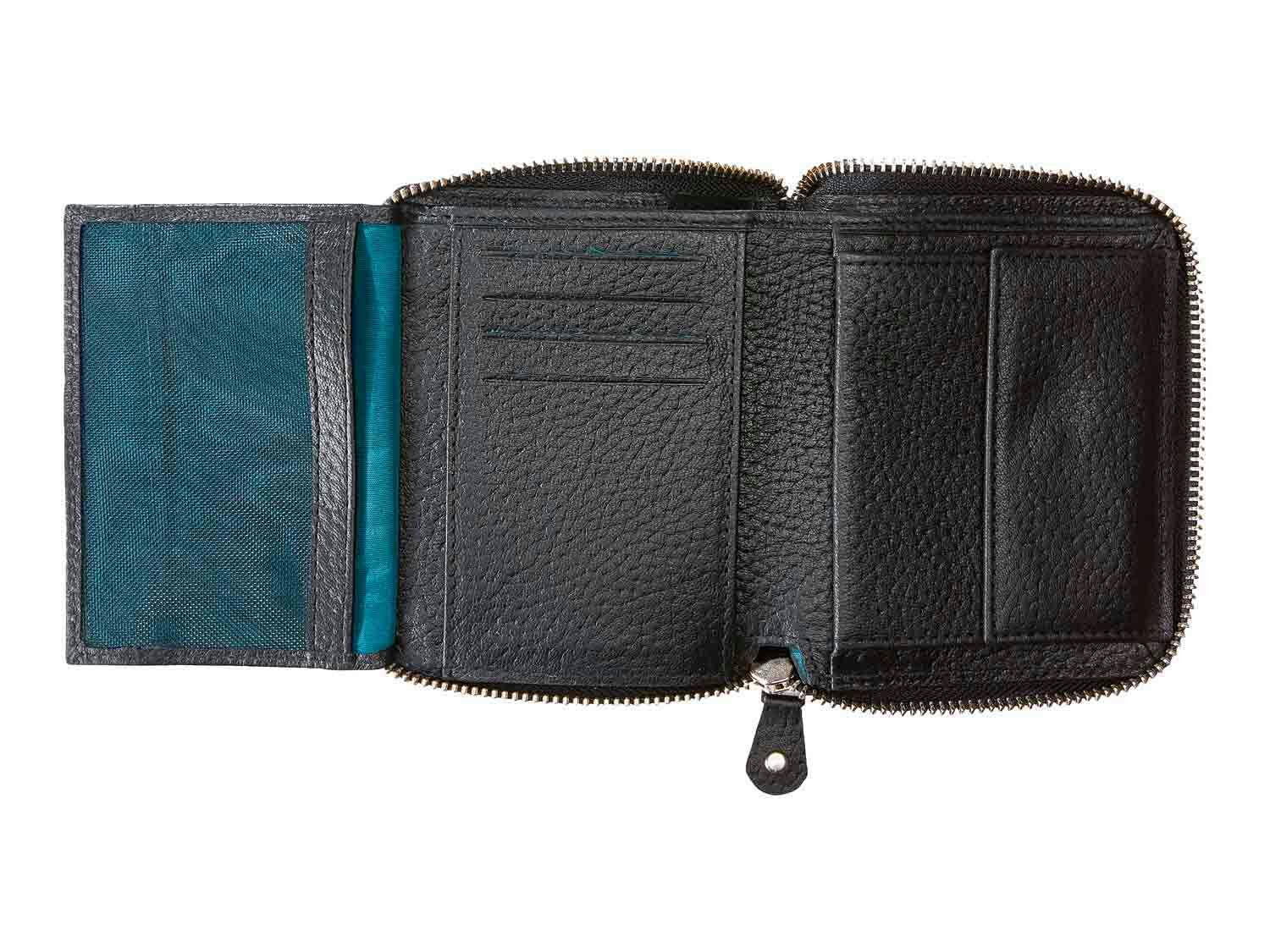 Cartera de cuero negra
