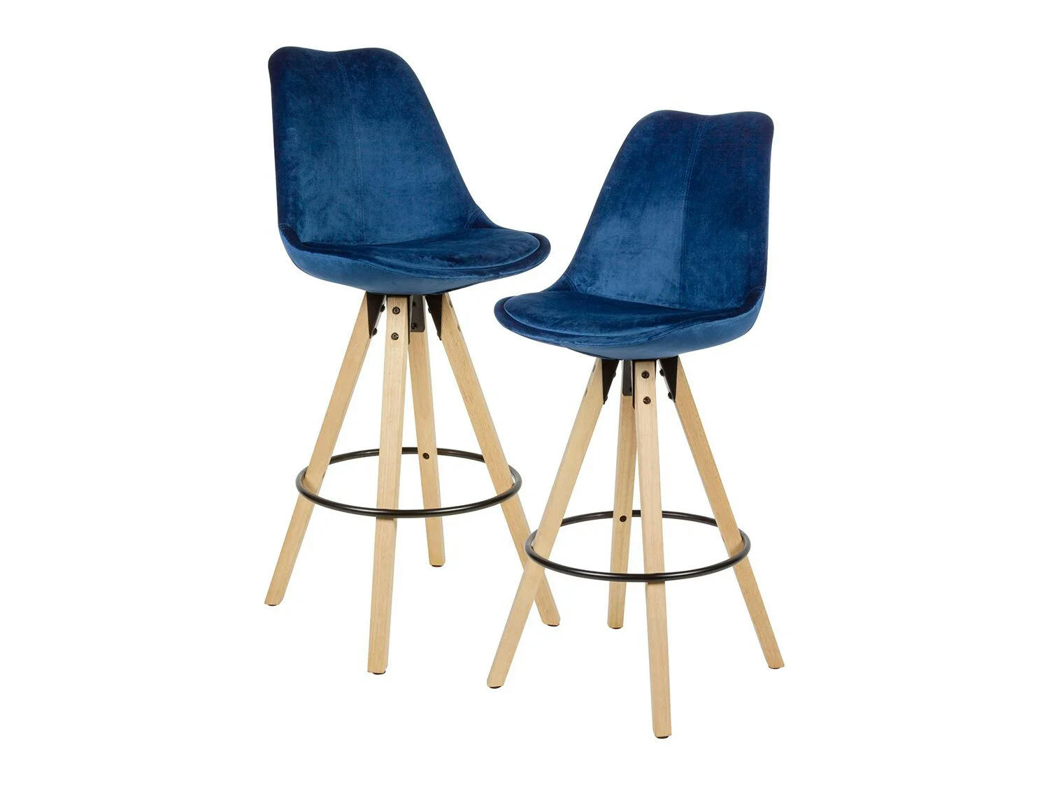 Wohnling® Taburetes de terciopelo pack 2