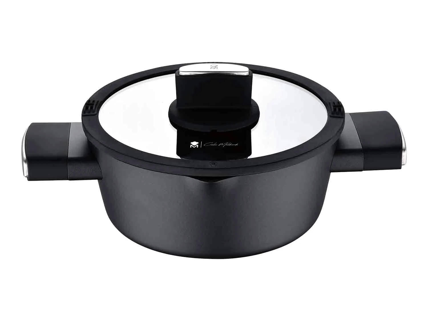 Masterpro ® Cacerola con tapa de cristal Ø 28 cm