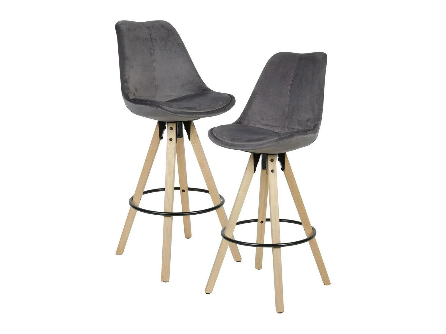 Wohnling® Taburetes de terciopelo pack 2