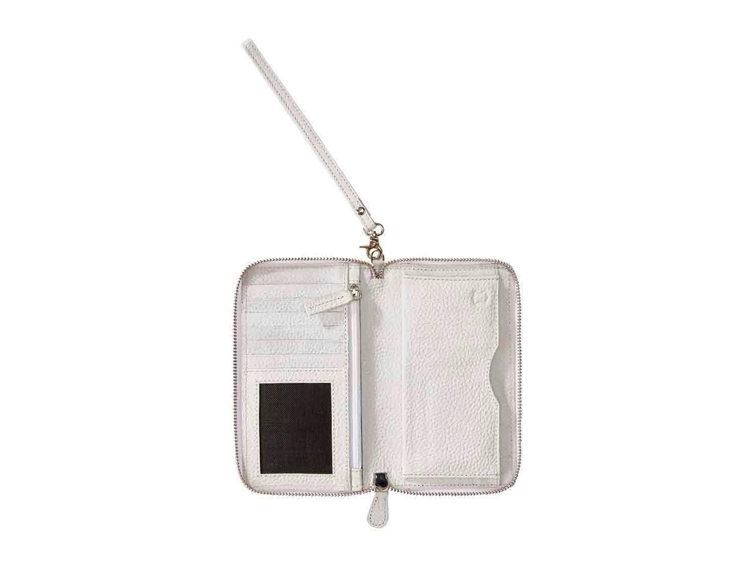 Cartera de cuero gris