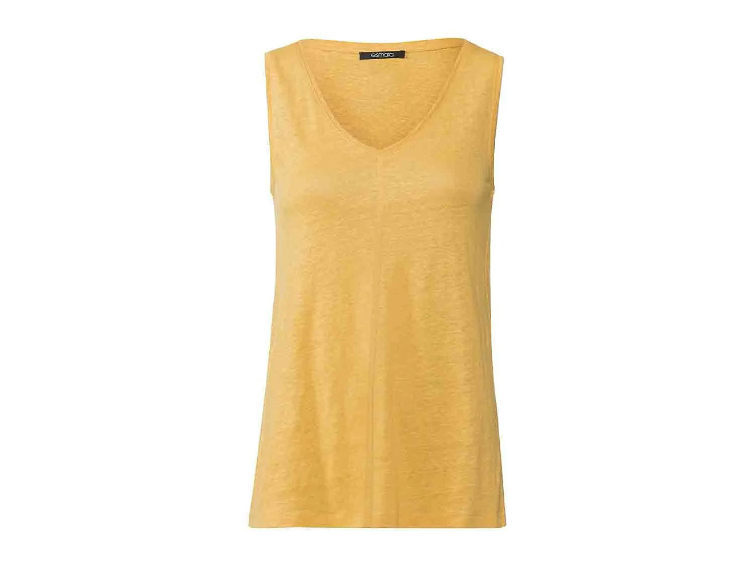 Camiseta sin mangas con cuello pico para mujer