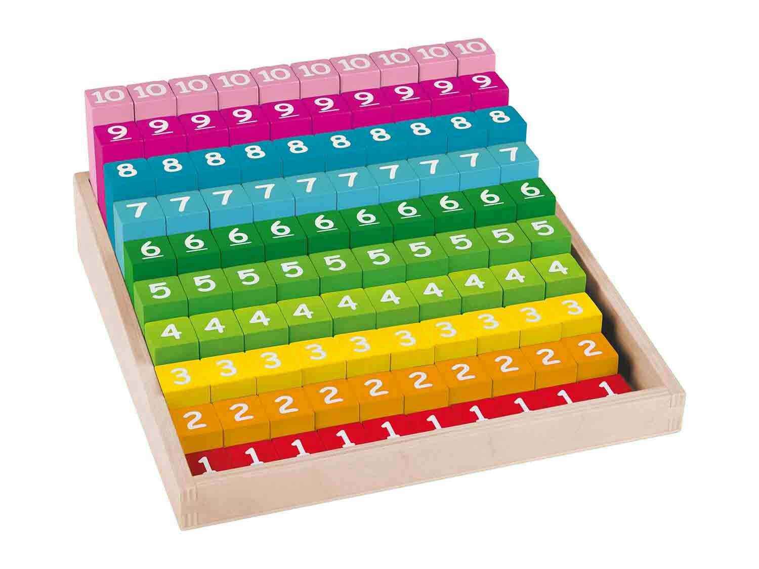 Tabla de cálculo arcoíris madera
