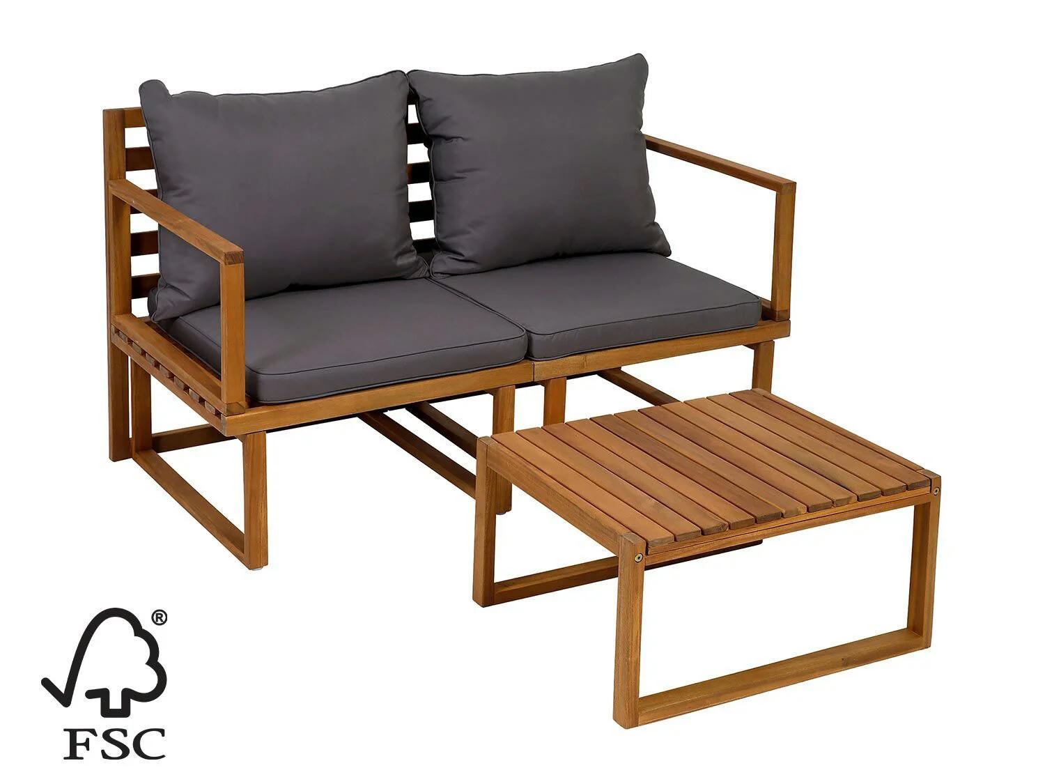 Greemotion Banco de madera multiposición para jardín