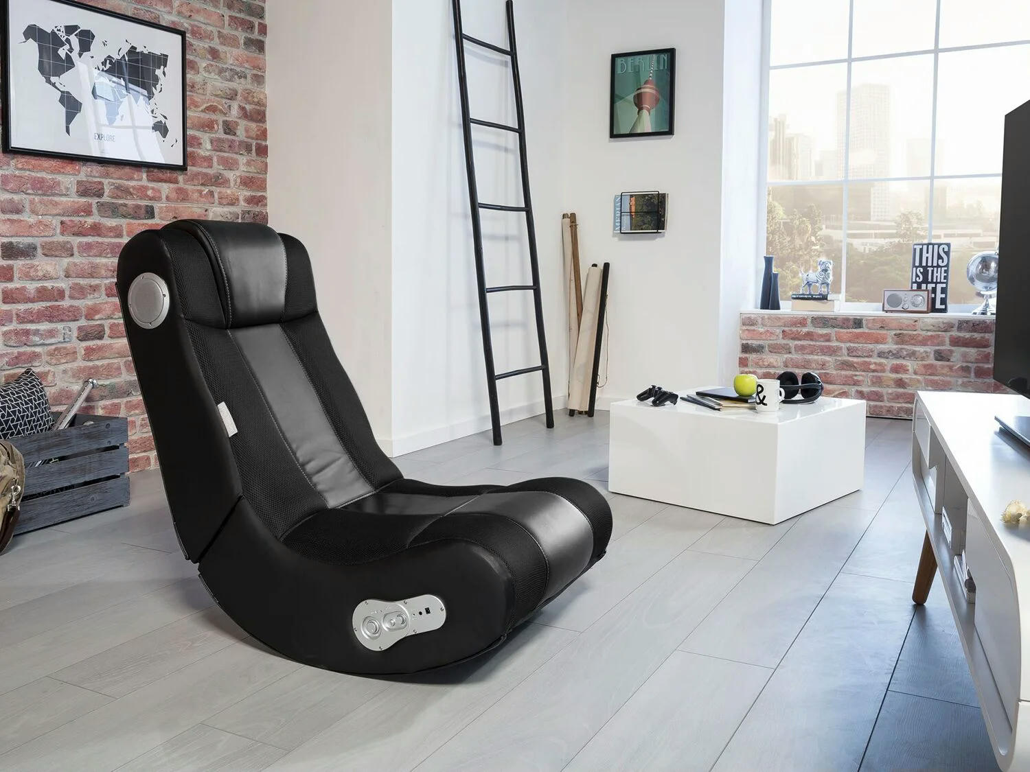 Wohnling Silla gamer con bluetooth y altavoces