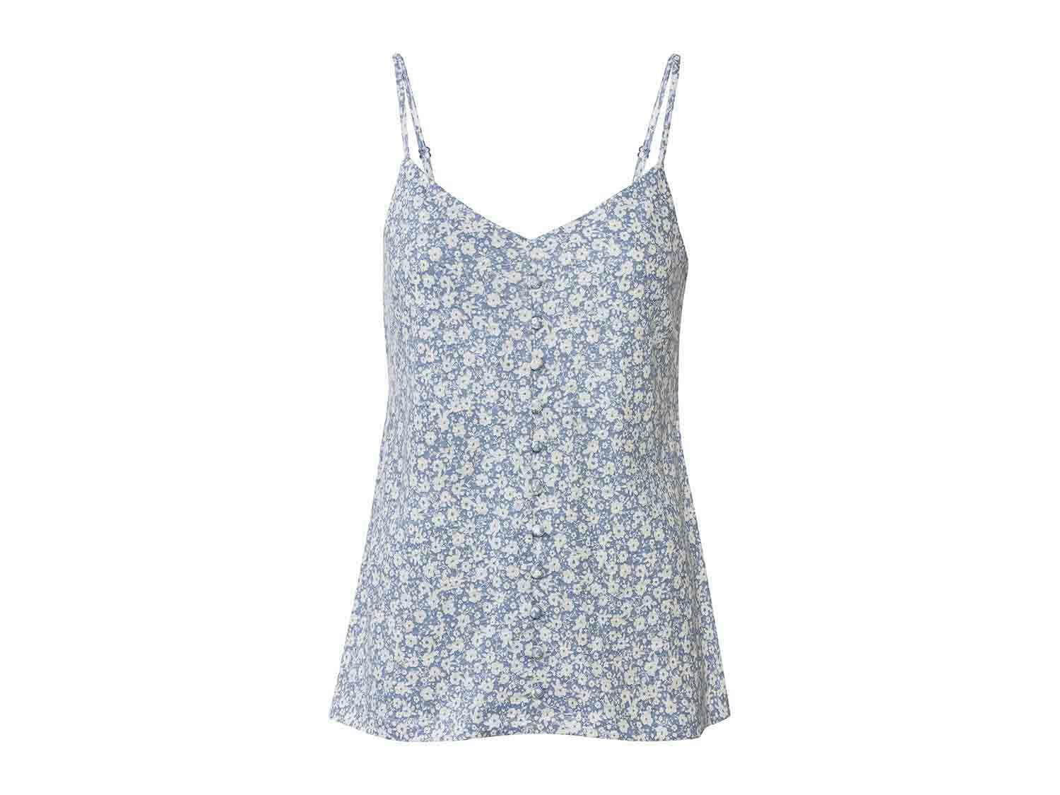 Camiseta de lino con cuello de pico para mujer