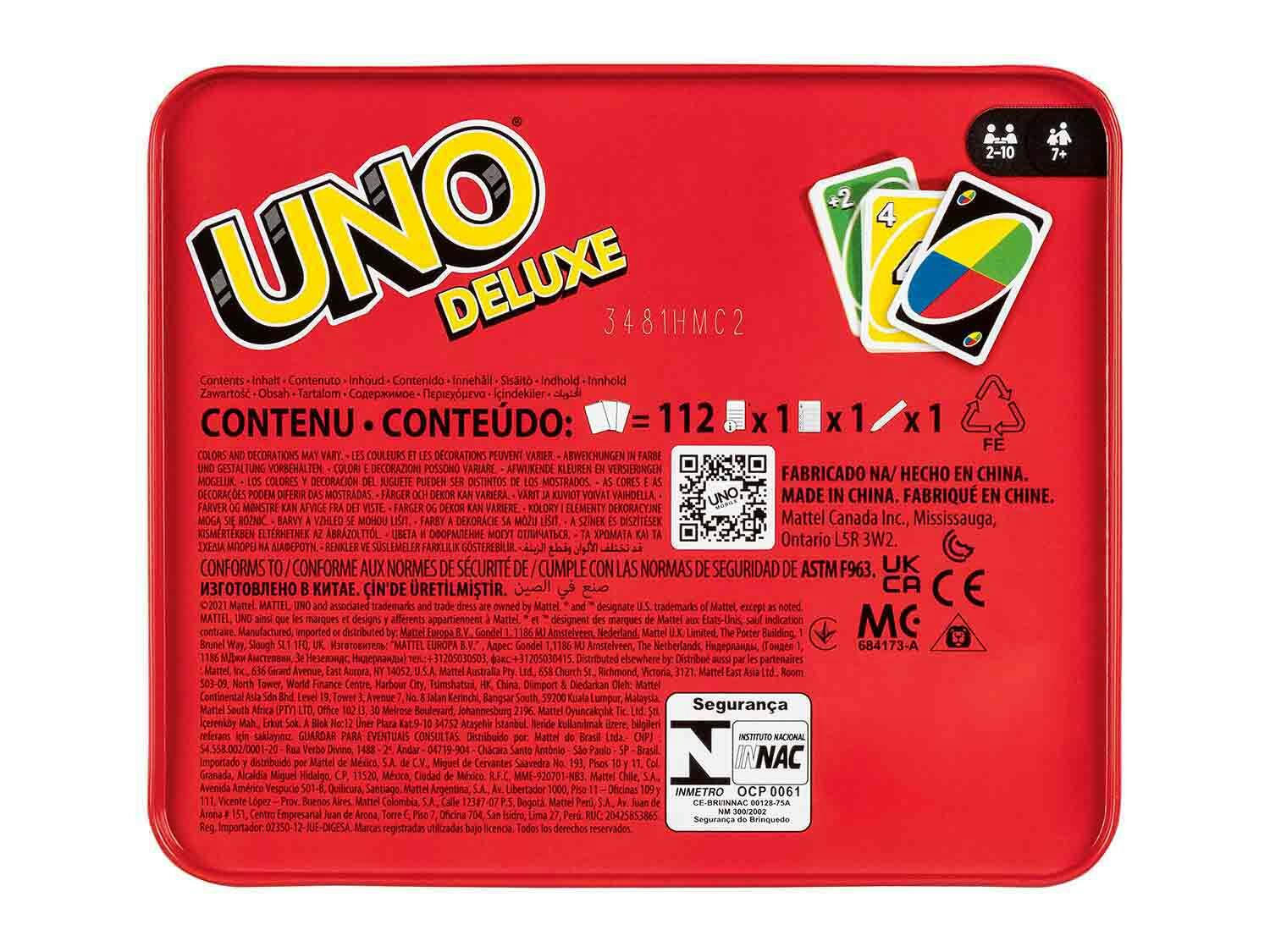 Mattel® Juego de cartas UNO Deluxe