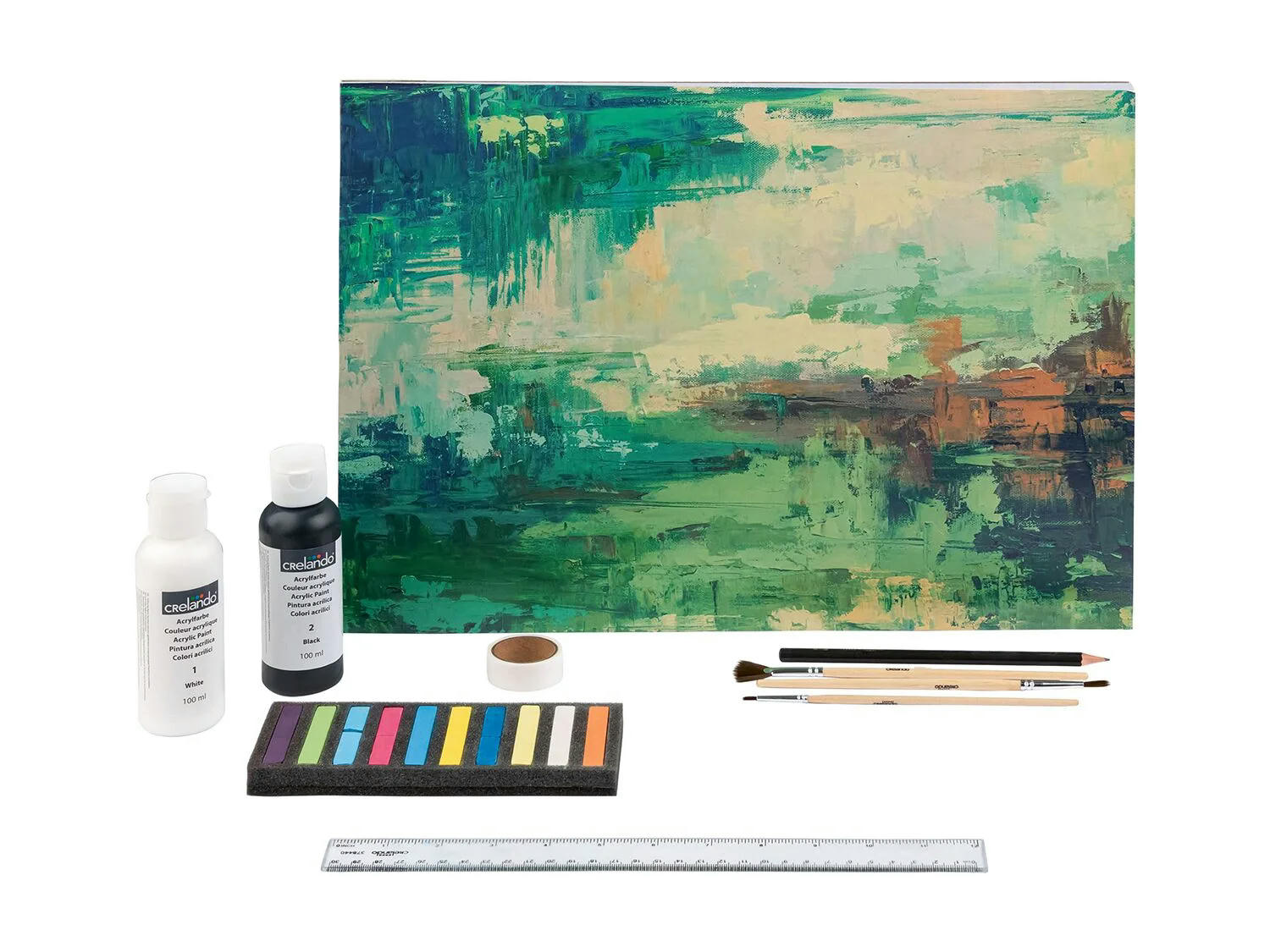Set de pinturas acrílicas y pastel