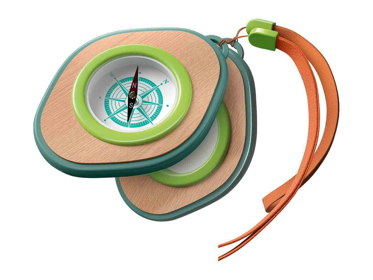 Set para exploradores con brújula y lupa