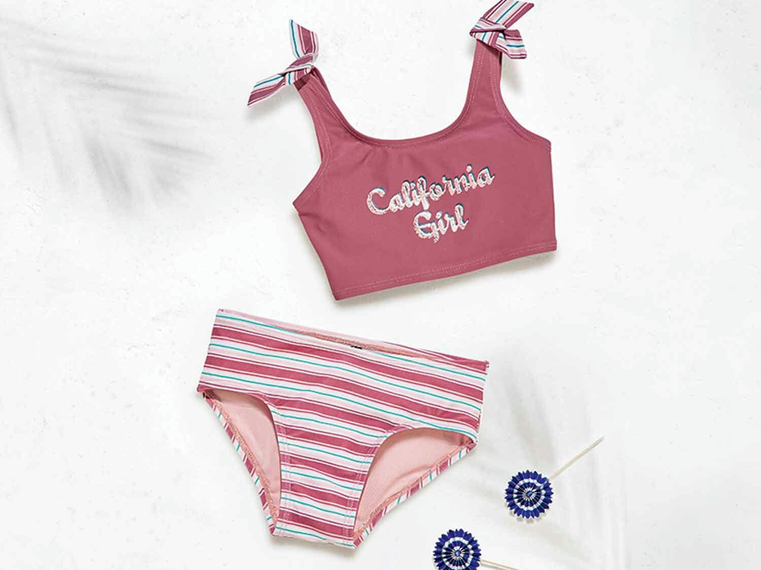Biquini infantil a rayas