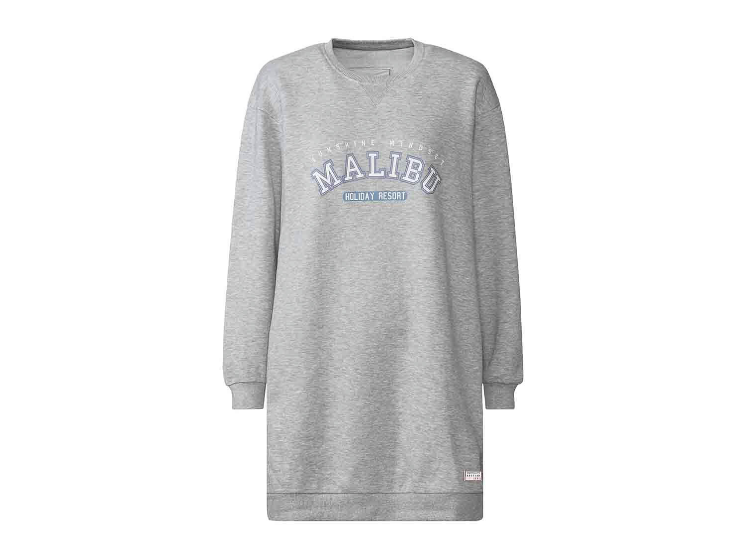Vestido tipo sudadera gris para mujer
