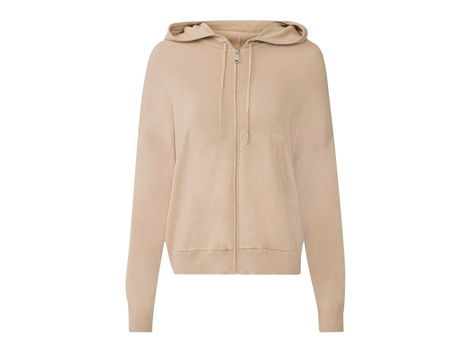 Chaqueta de punto fino con capucha para mujer