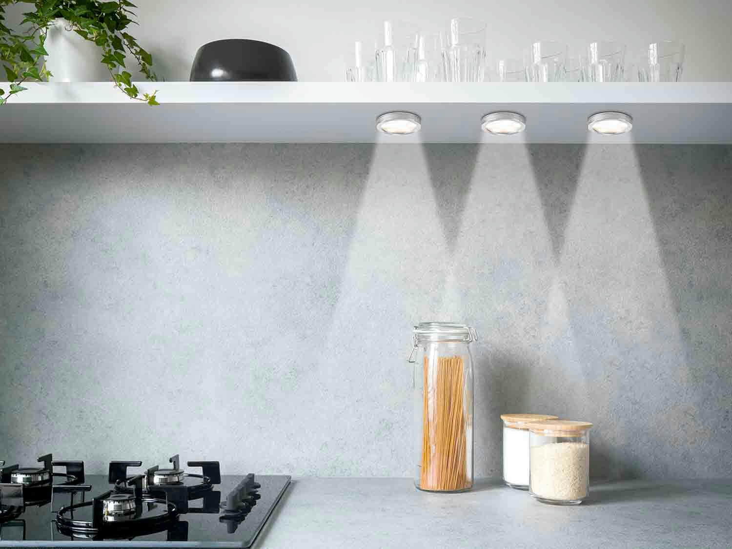 LEDs circulares de bajo mueble pack 3