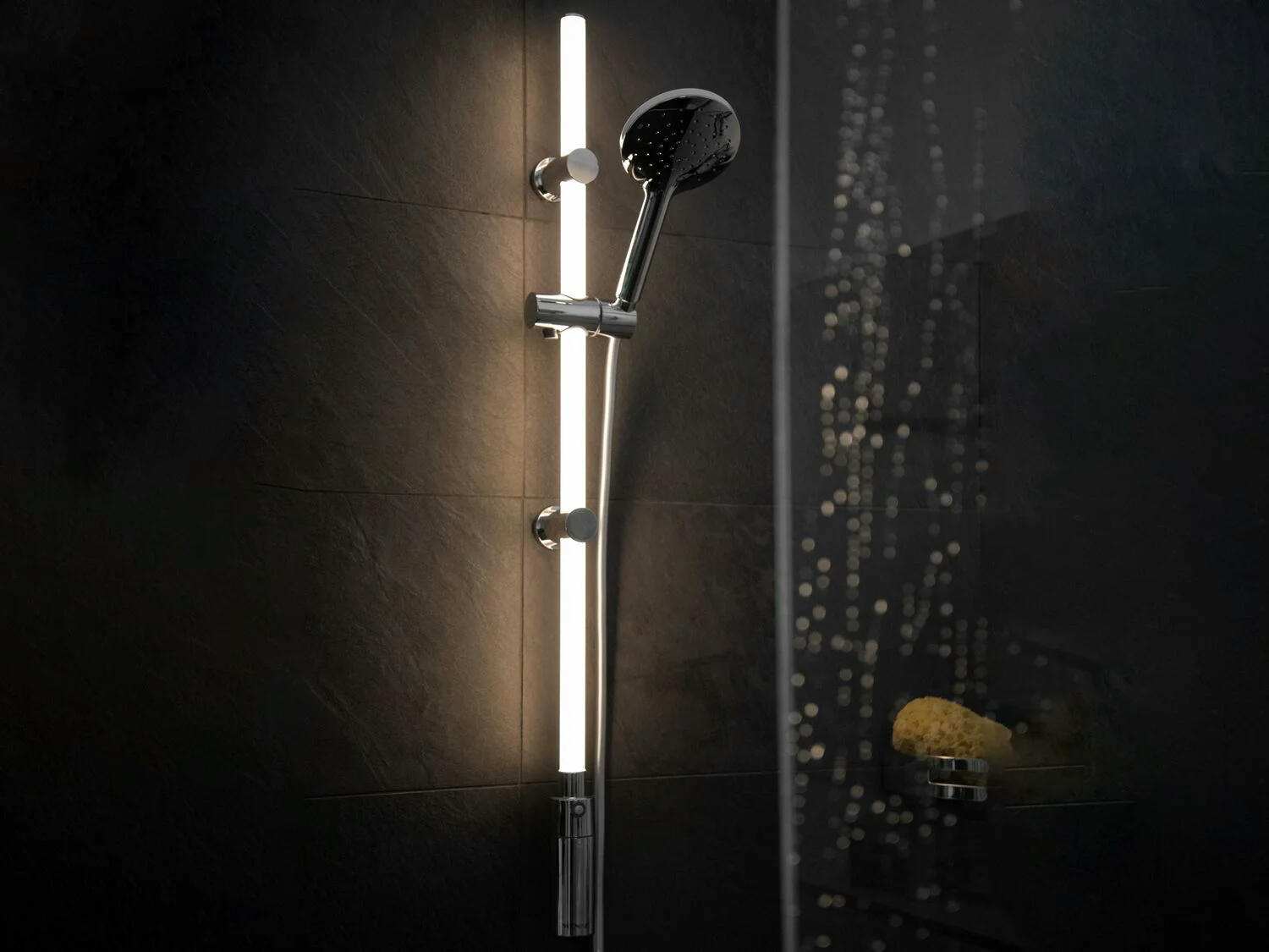 Wenko Barra de ducha LED 94cm