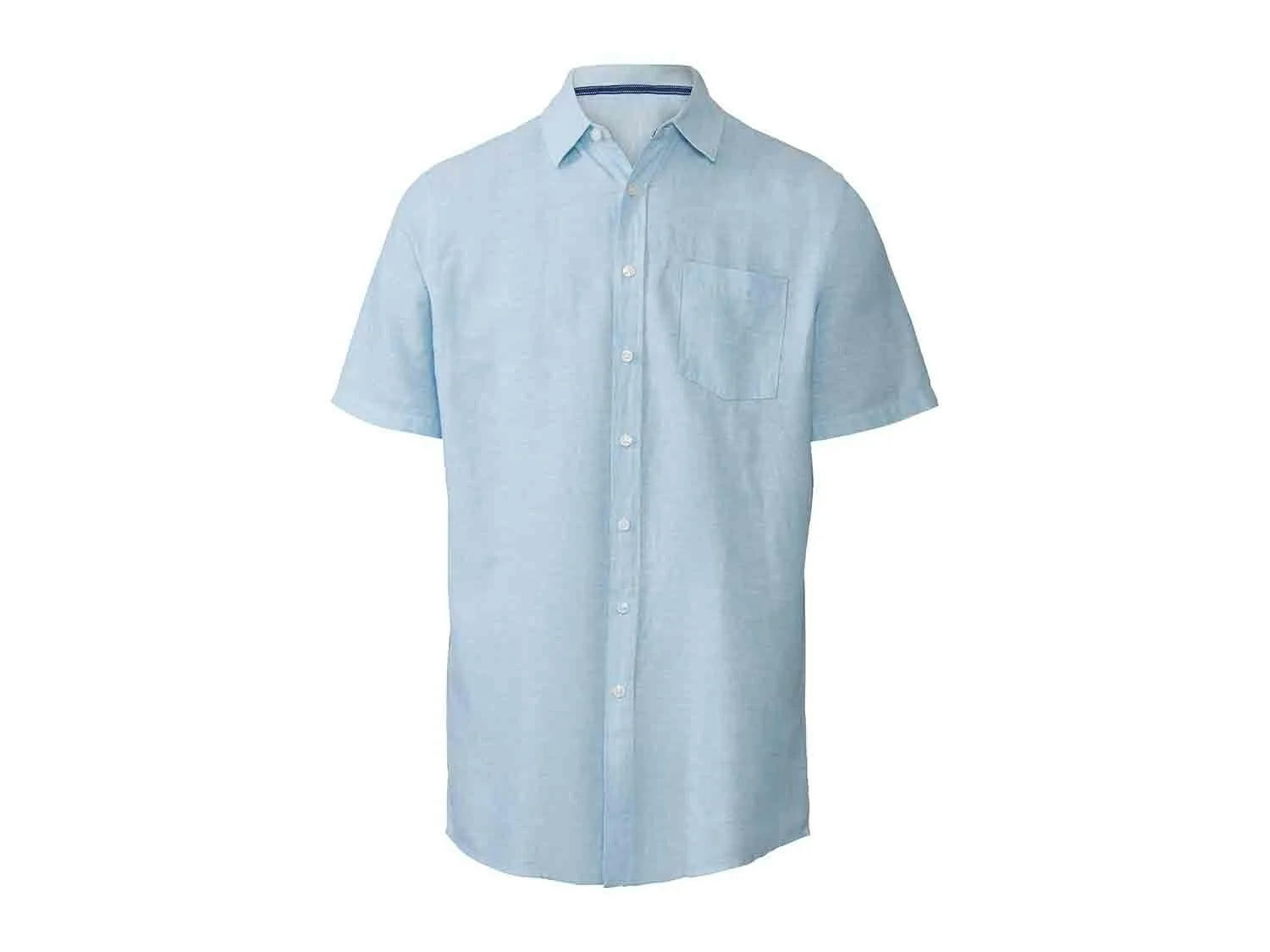 Camisa de lino manga corta para hombre