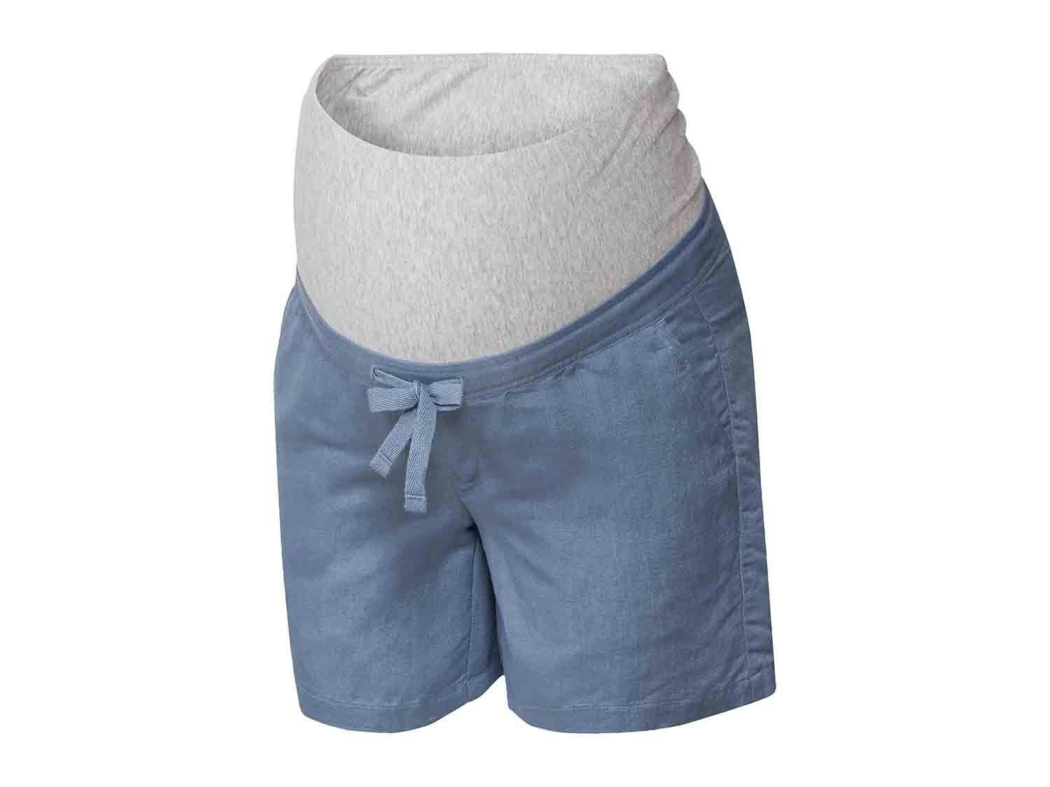 Pantalón corto de lino premamá