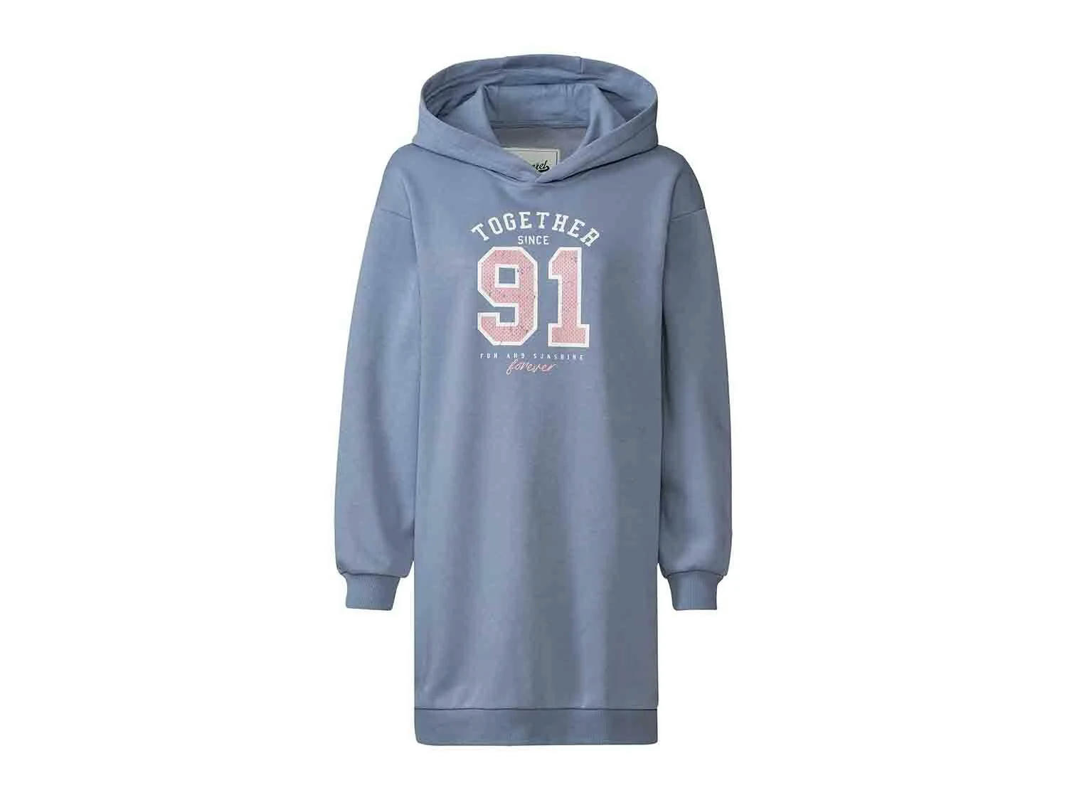 Vestido tipo sudadera azul para mujer