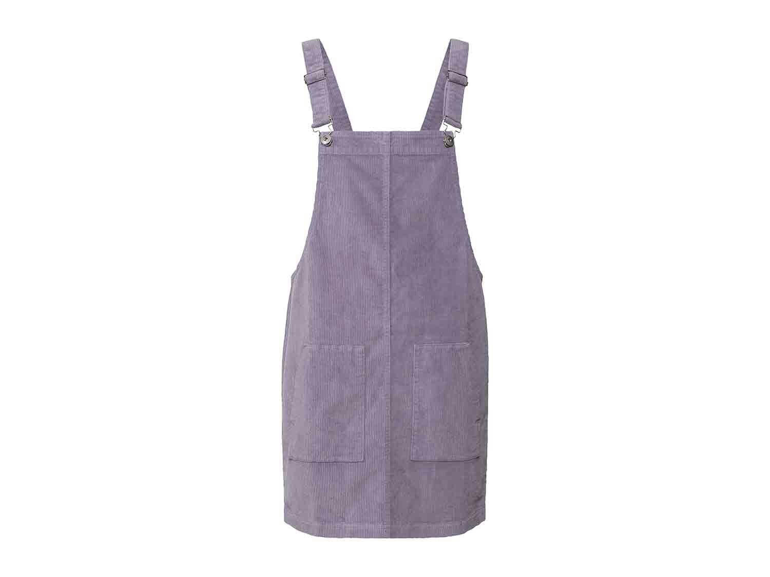 Peto de pana lila con bolsillos superpuestos para mujer