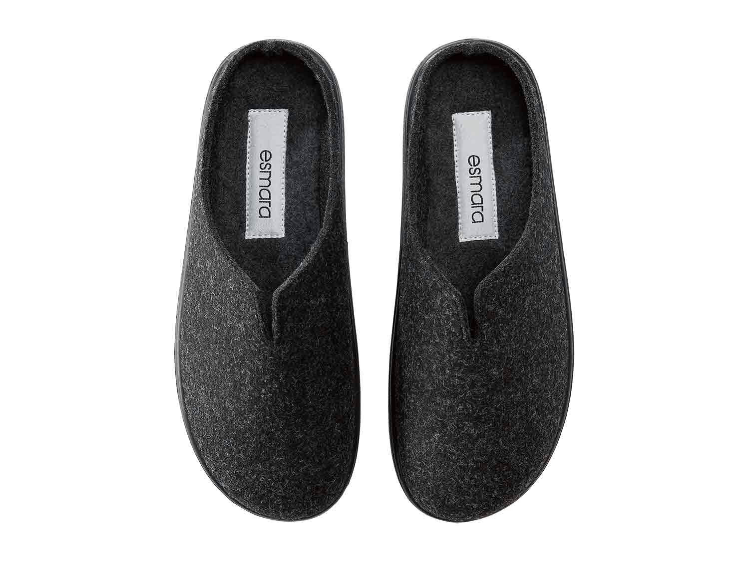 Zapatillas de fieltro con pico en V para mujer