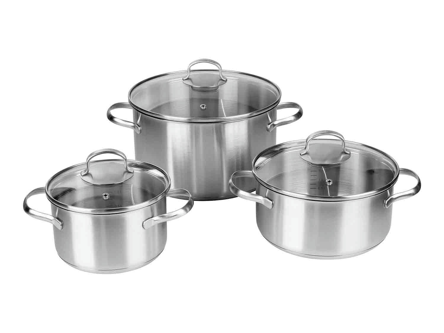 Set de ollas de acero inoxidable