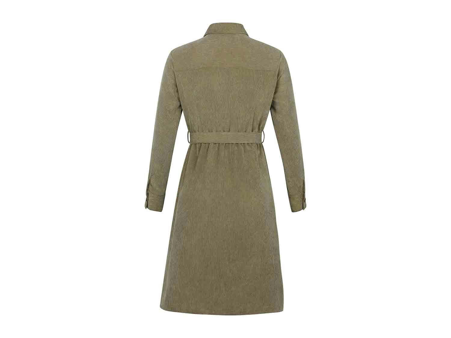 Vestido de pana con cinturón desmontable para mujer