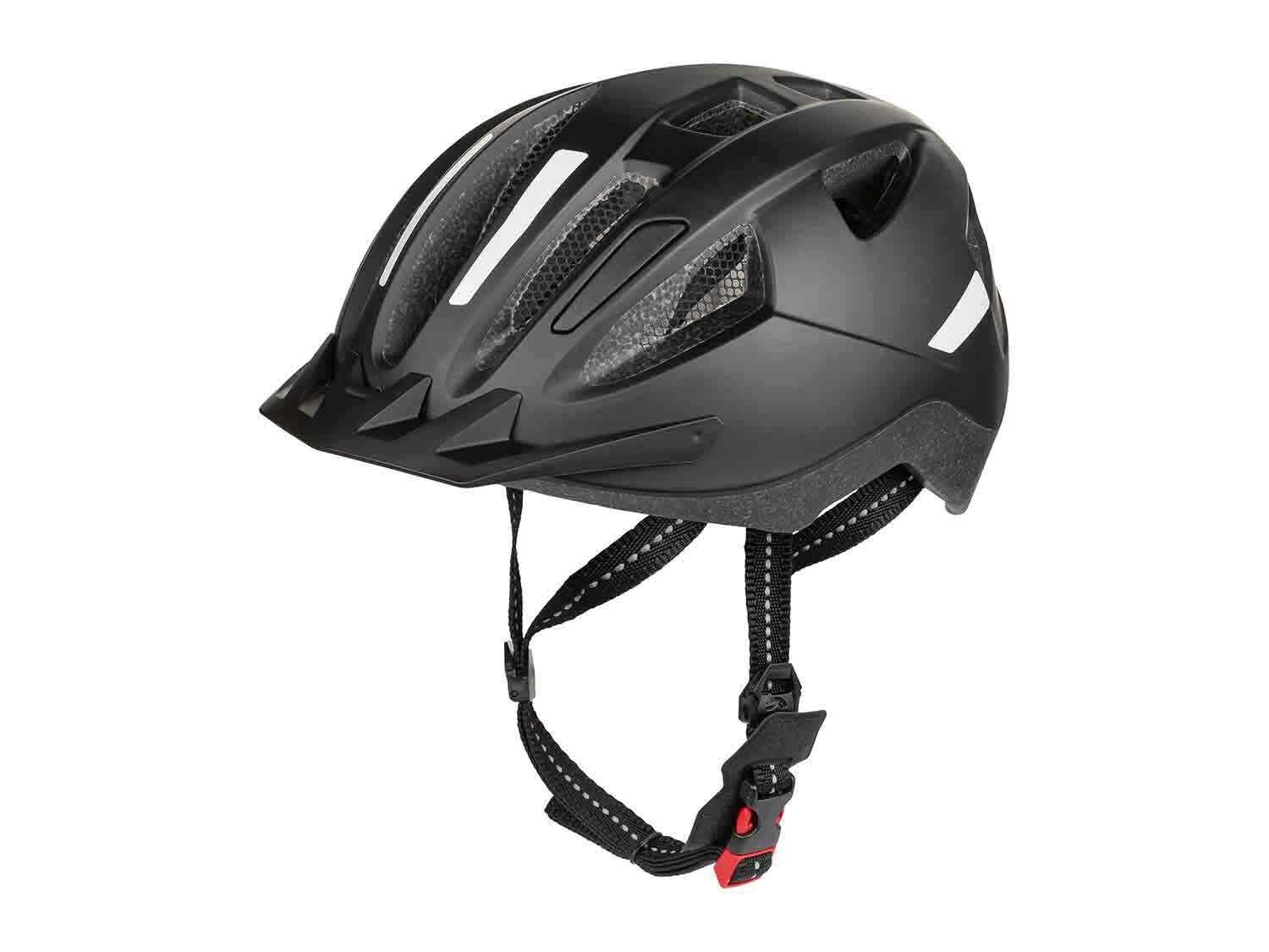 Casco de ciclismo unisex con luz trasera negro mate