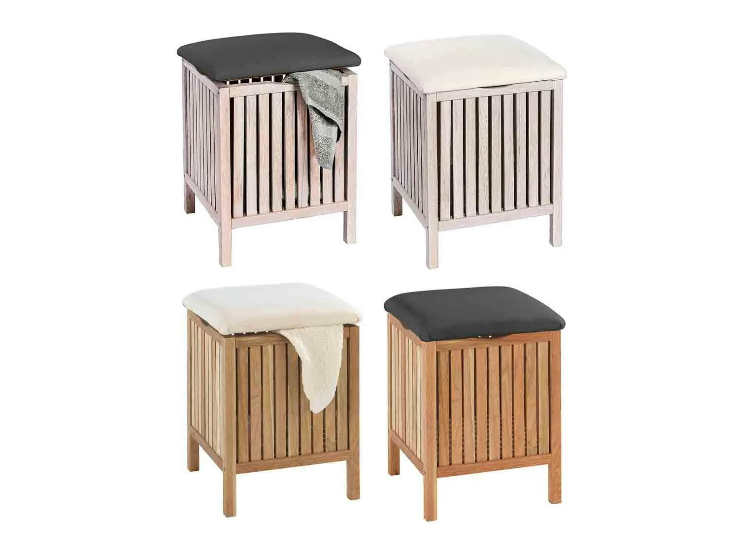 Wenko Taburete de baño para guardar la ropa