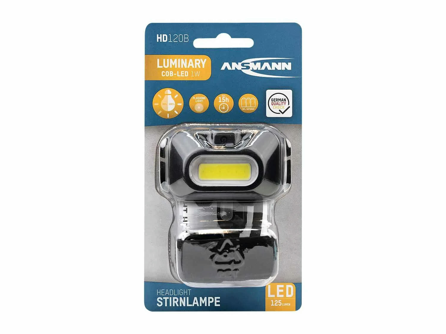 Ansmann Linterna frontal HD120B