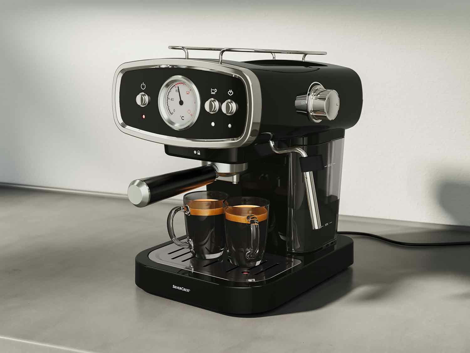 Cafetera espresso negra 1050 W