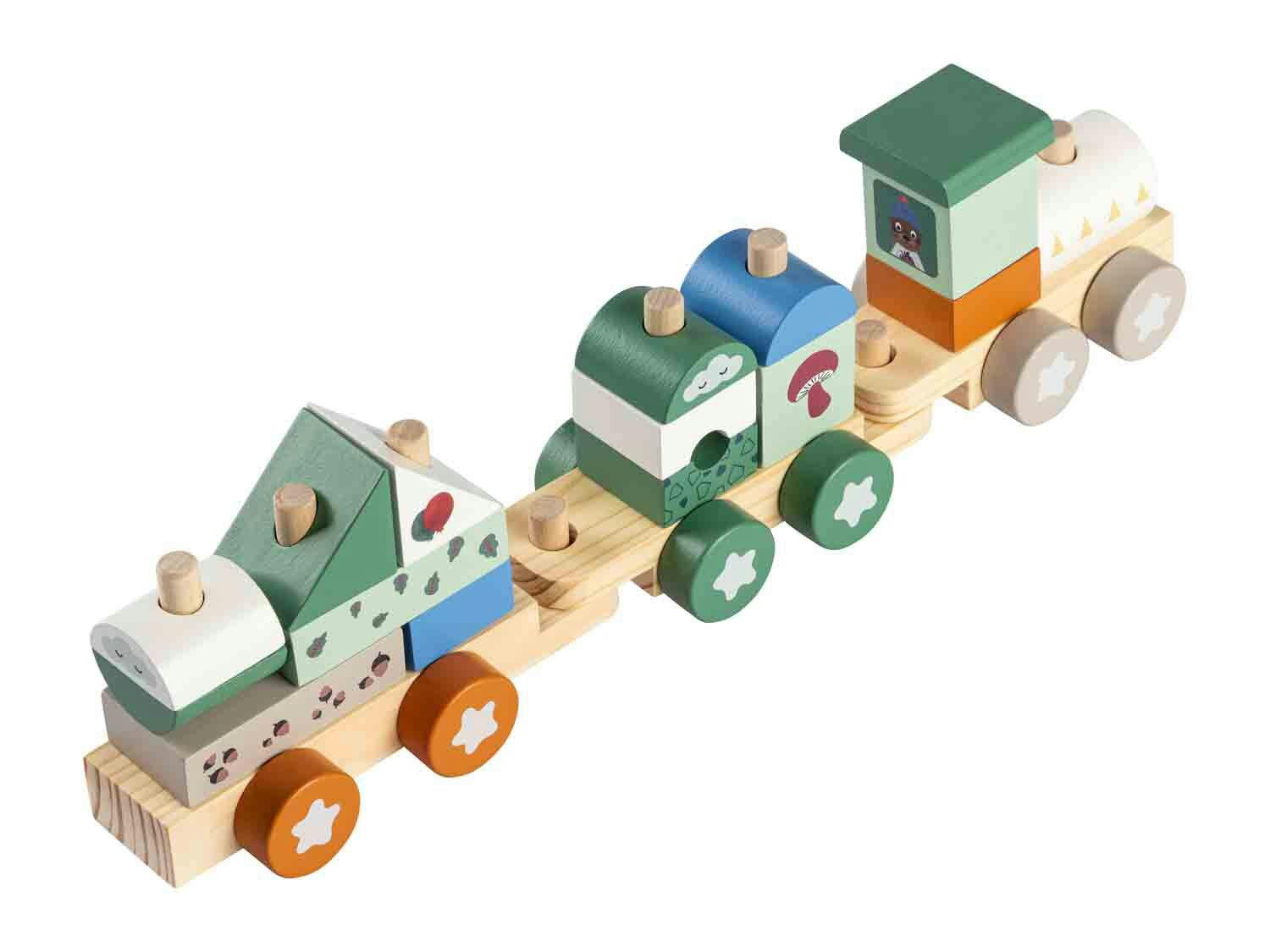 Tren con circuito de madera