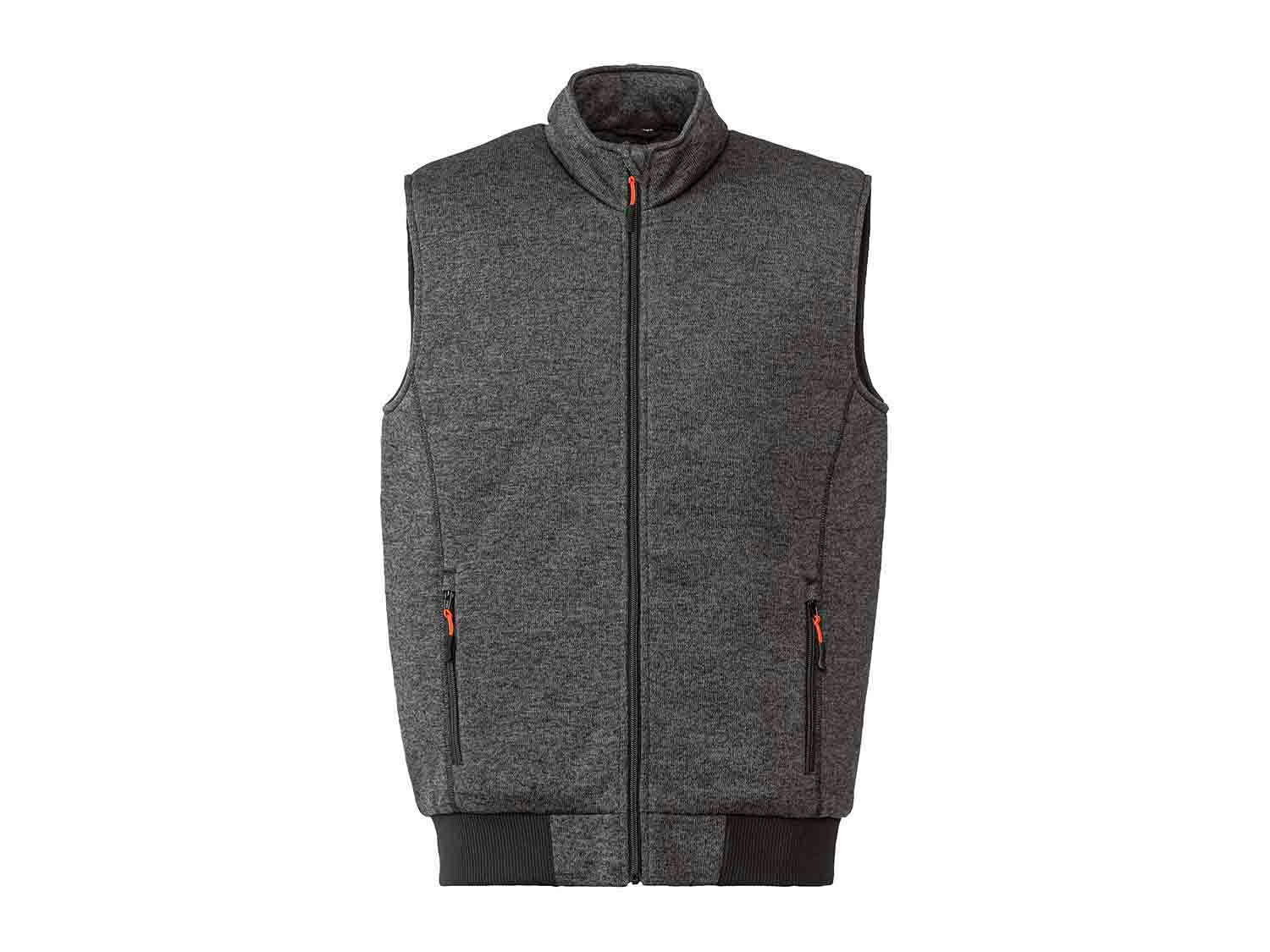 Chaleco polar gris con bolsillo interior