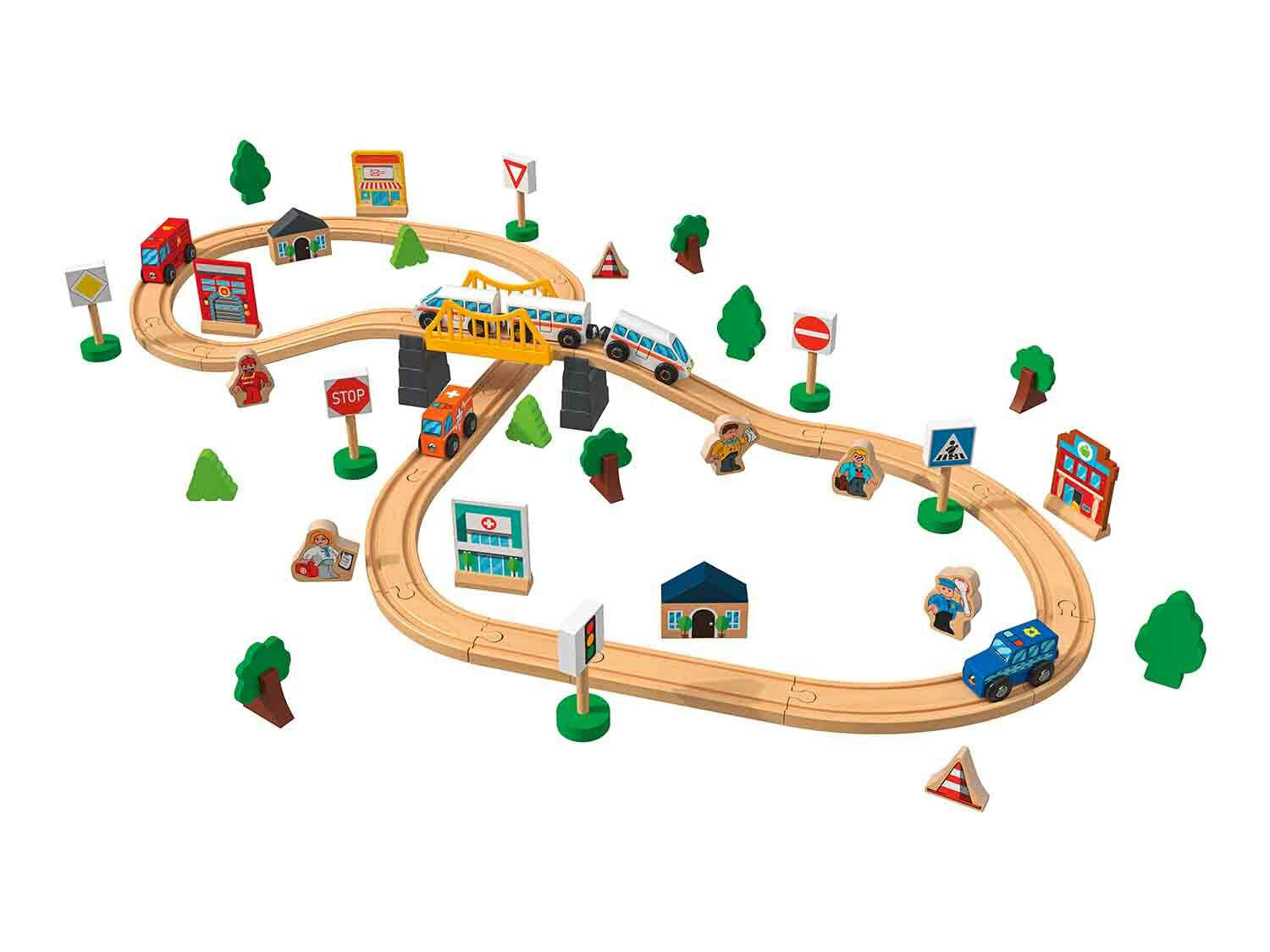 Set de tren de madera
