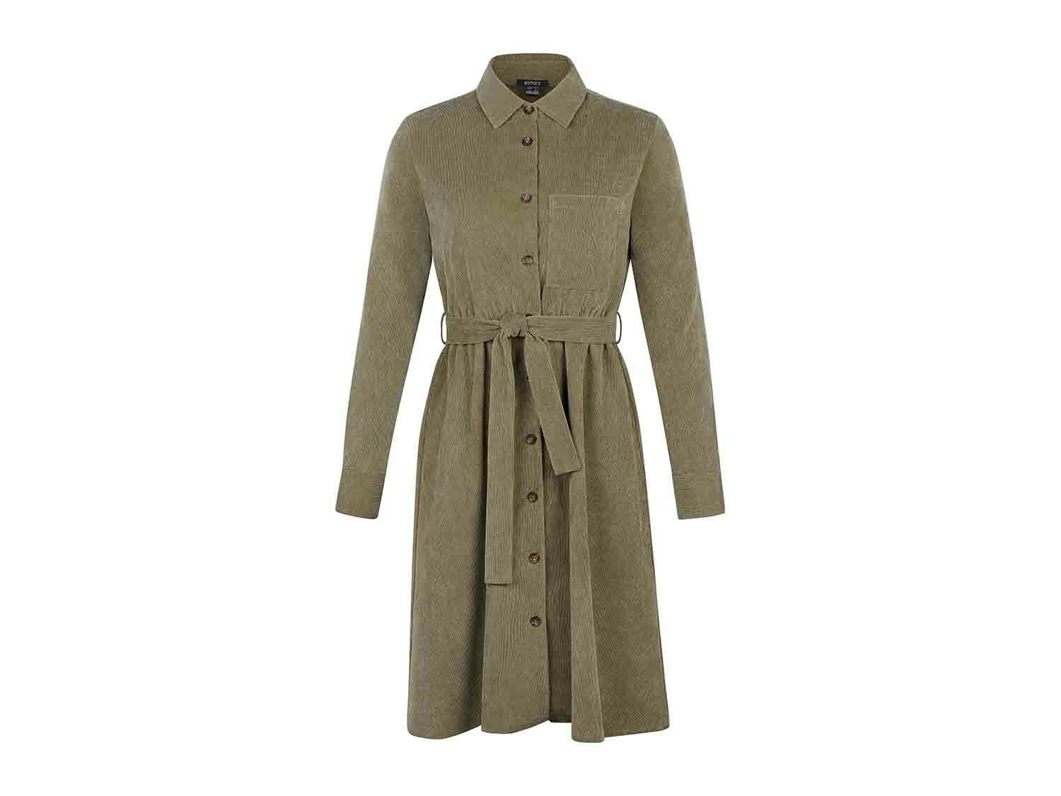 Vestido de pana con cinturón desmontable para mujer