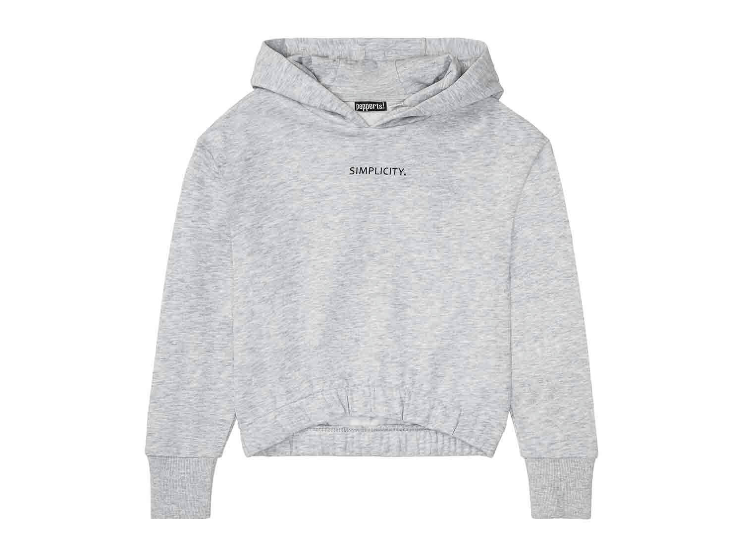 Sudadera gris con capucha júnior