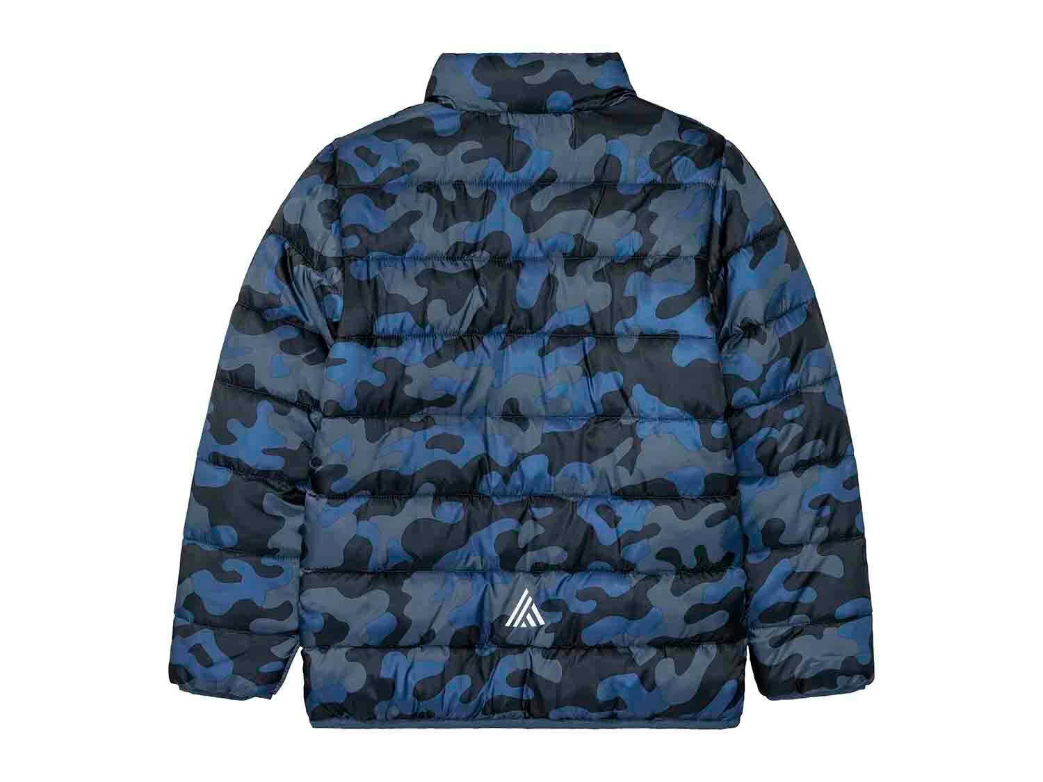 Chaqueta ligera azul estampada con cuello alzado júnior