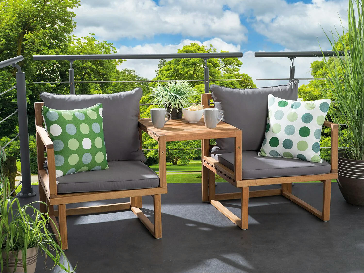 Greemotion Banco de madera multiposición para jardín