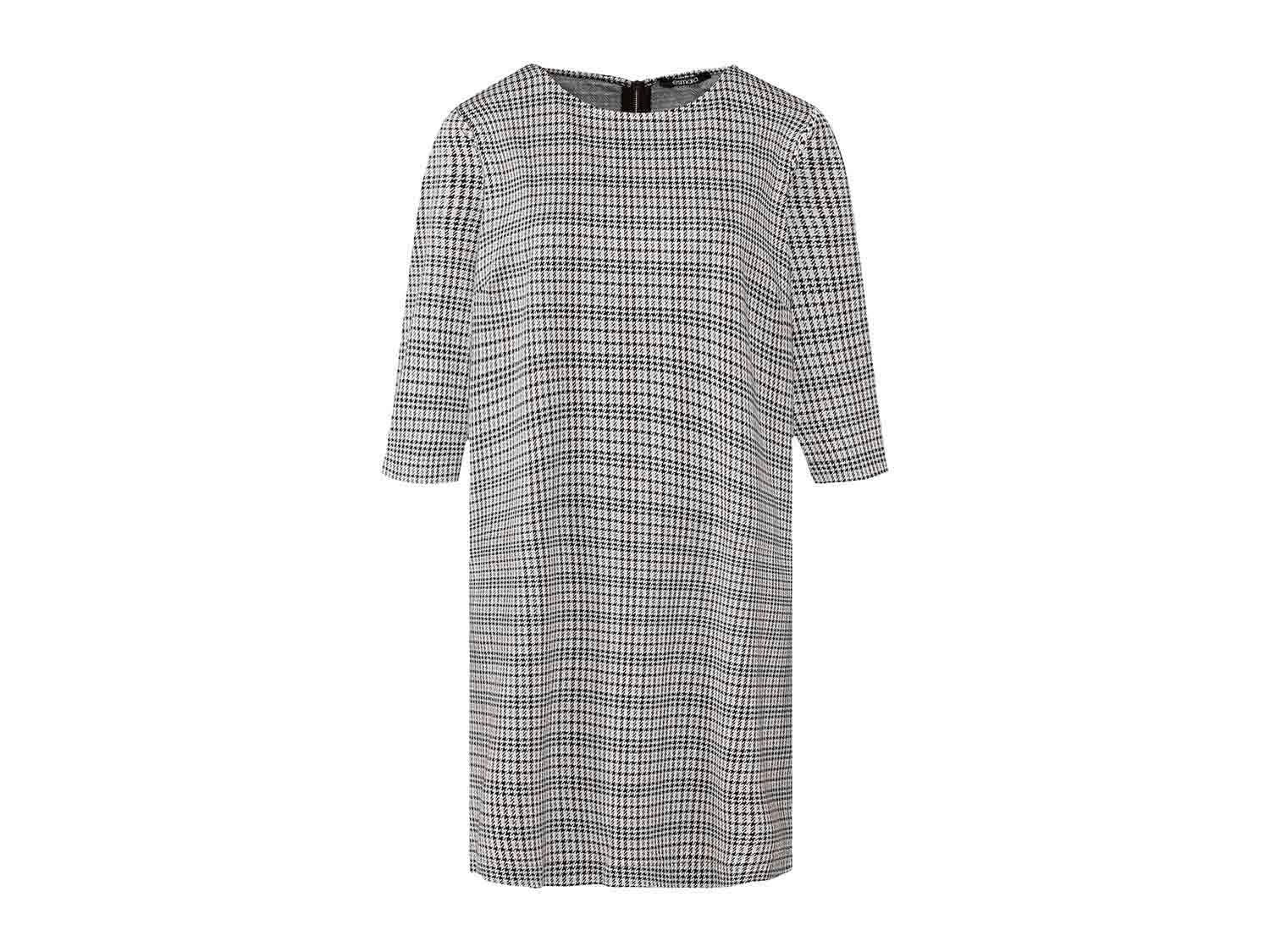 Vestido de cuadros con manga 3/4 para mujer