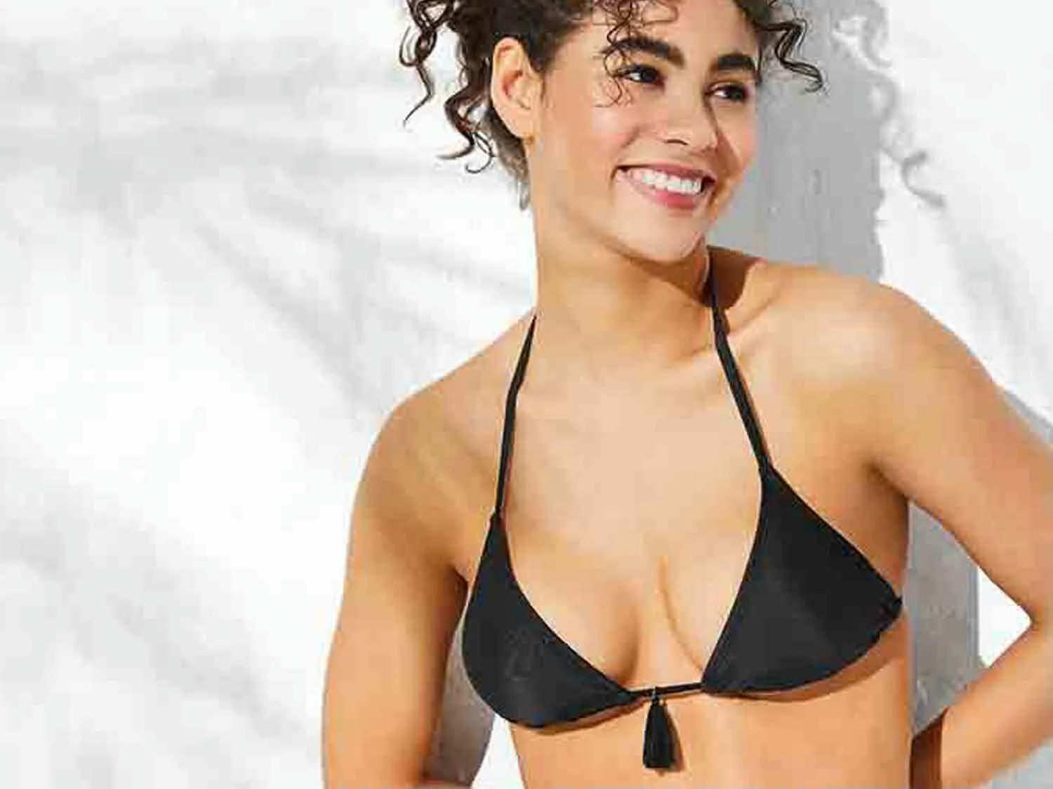 Sujetador de biquini para mujer negro/ verde