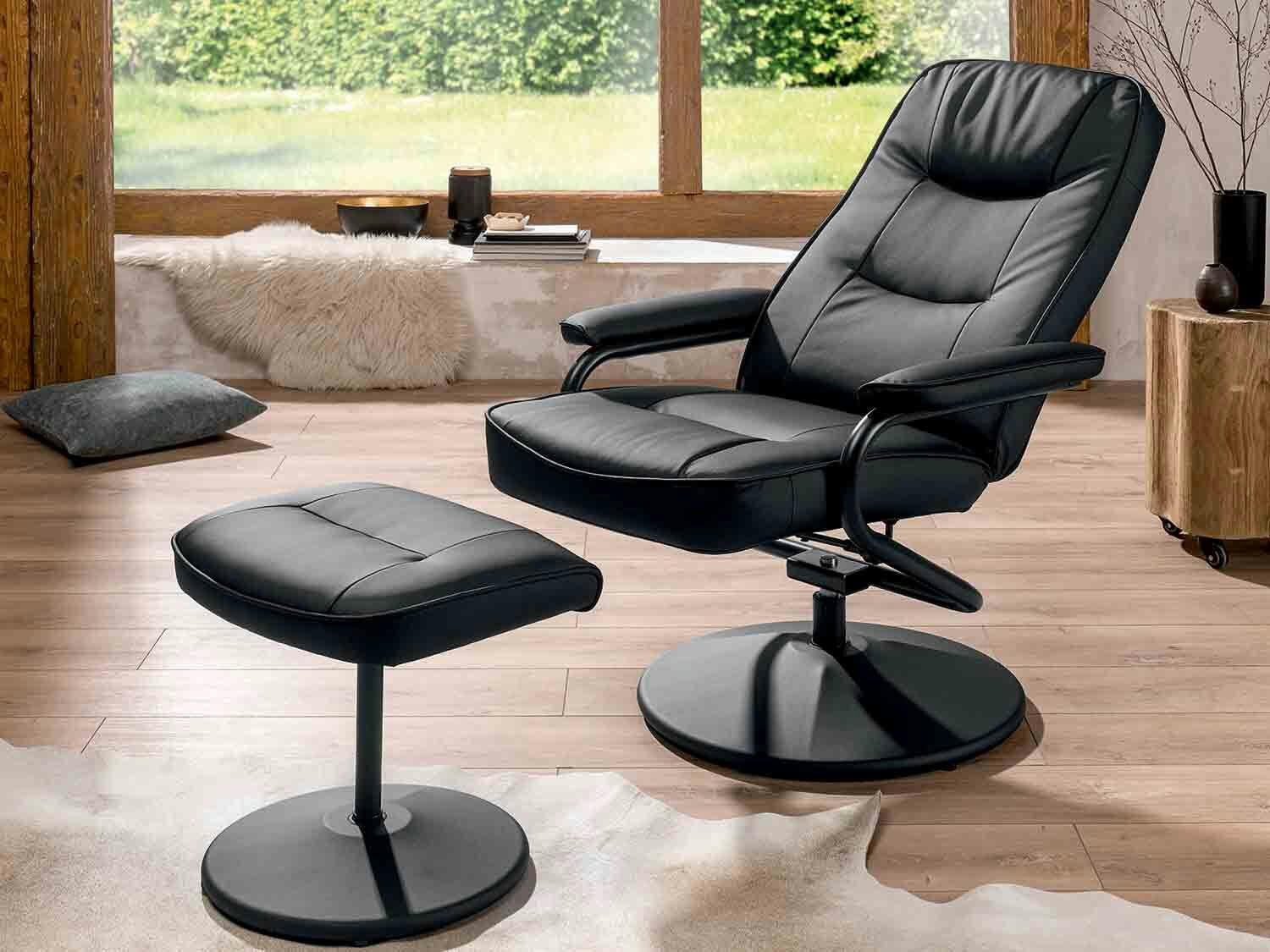 Sillón tumbona con taburete