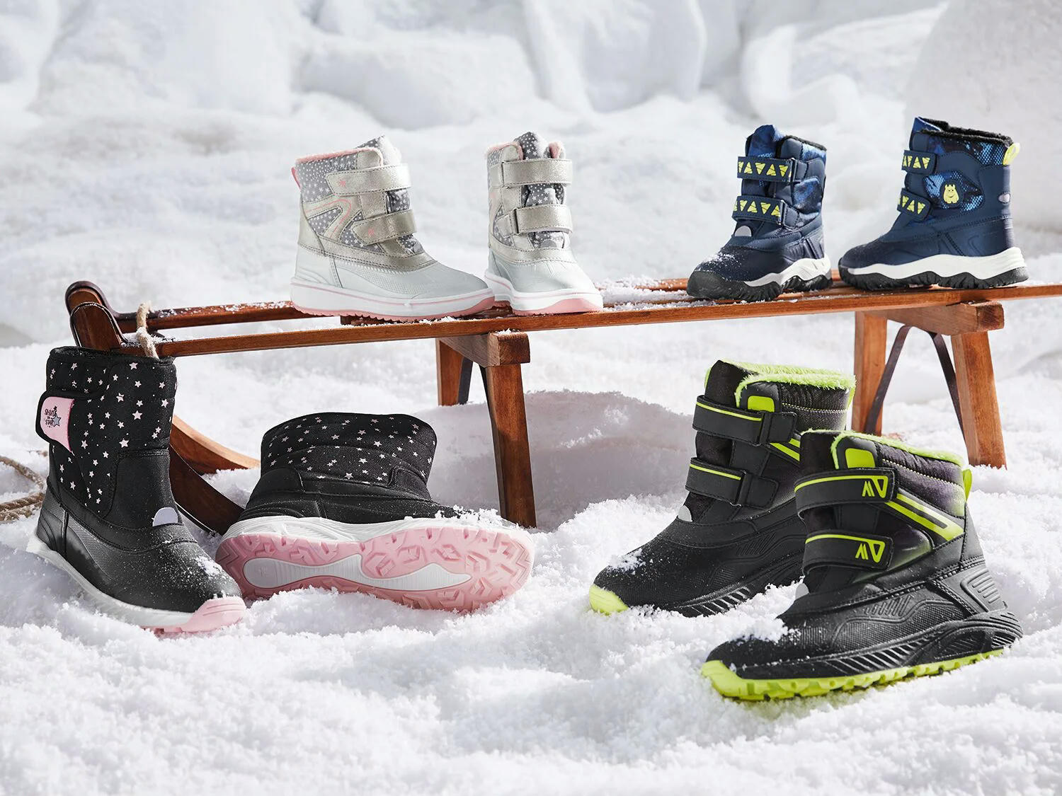 Botas de nieve azuladas júnior