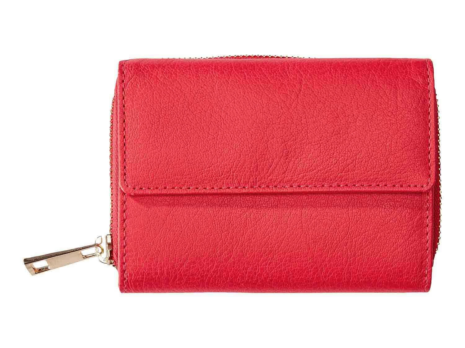 Cartera de cuero roja