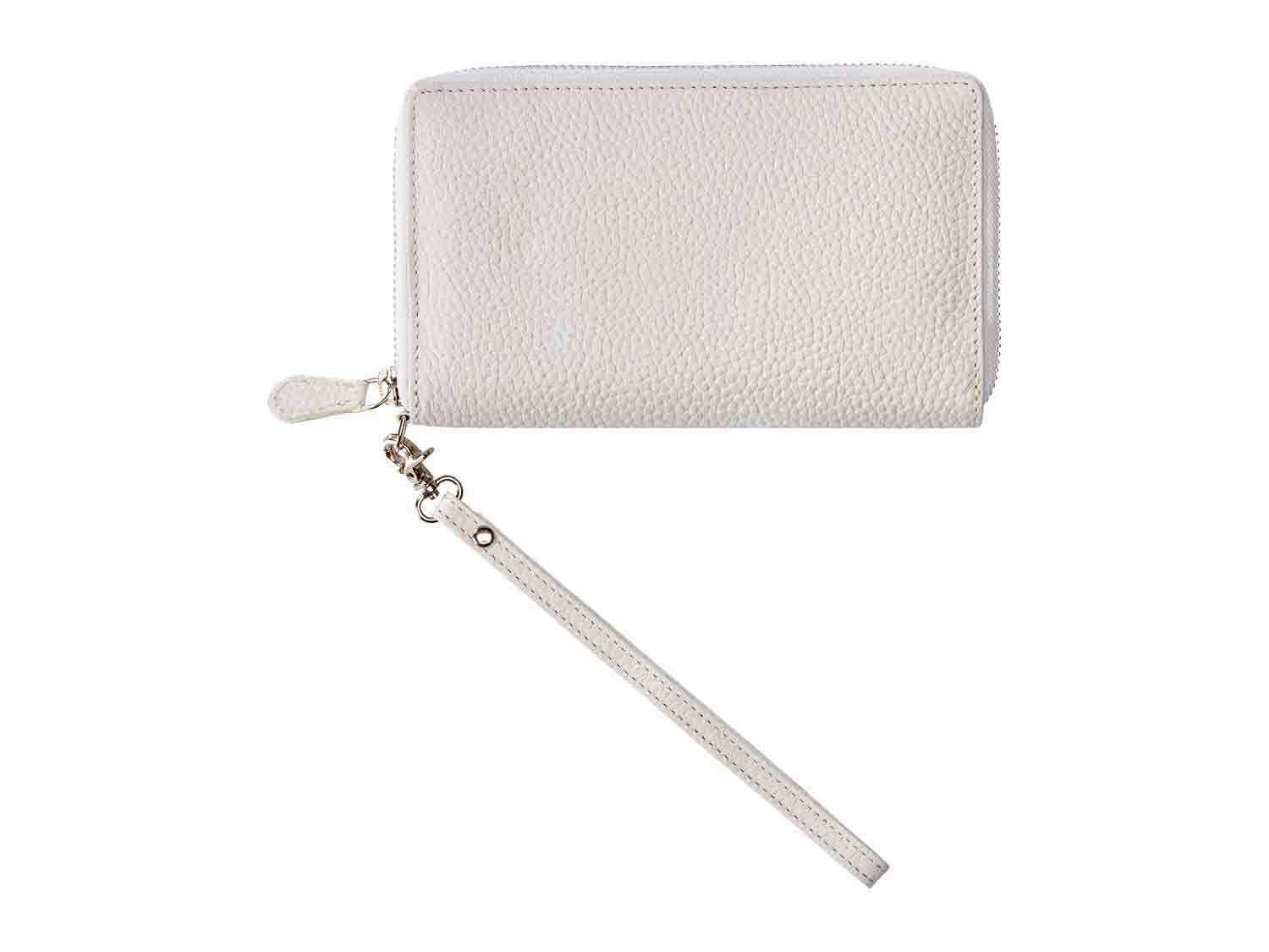 Cartera de cuero gris