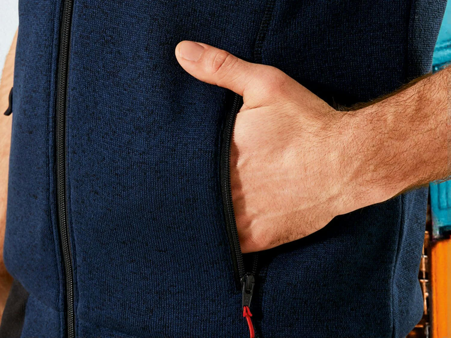 Chaleco polar de punto para hombre con cremalleras