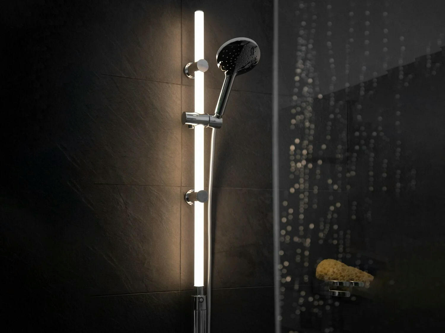 Wenko Barra de ducha LED 74cm