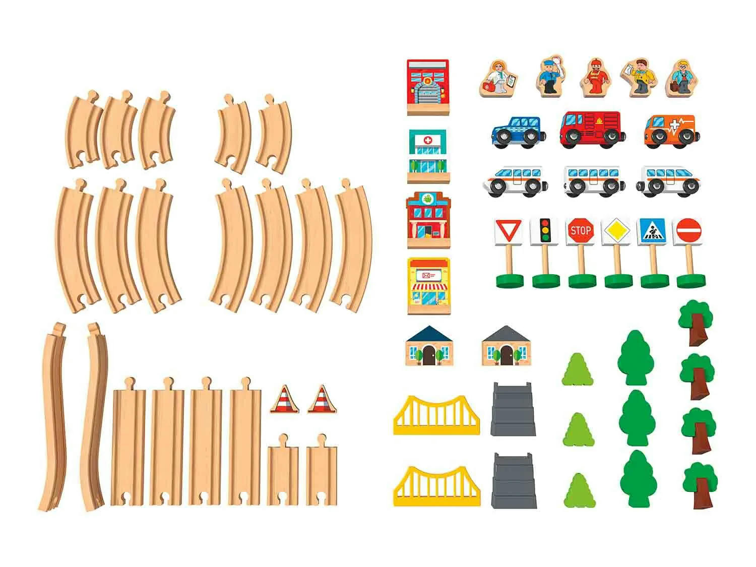 Set de tren de madera