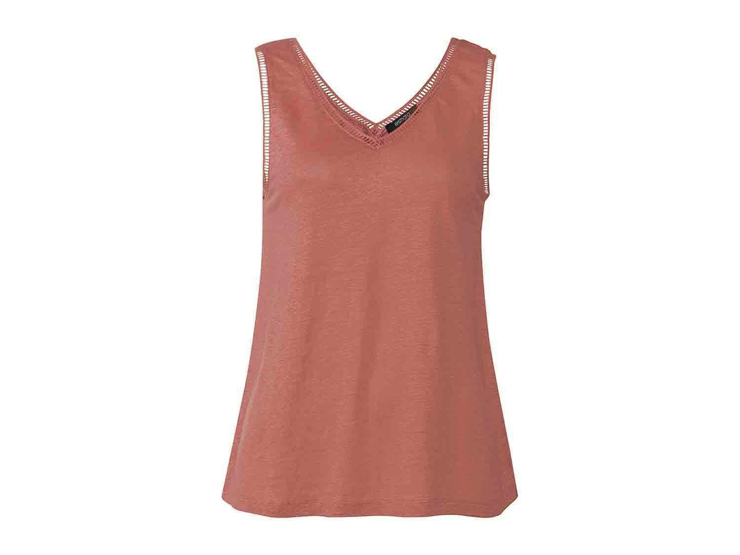 Camiseta de lino con tirantes para mujer