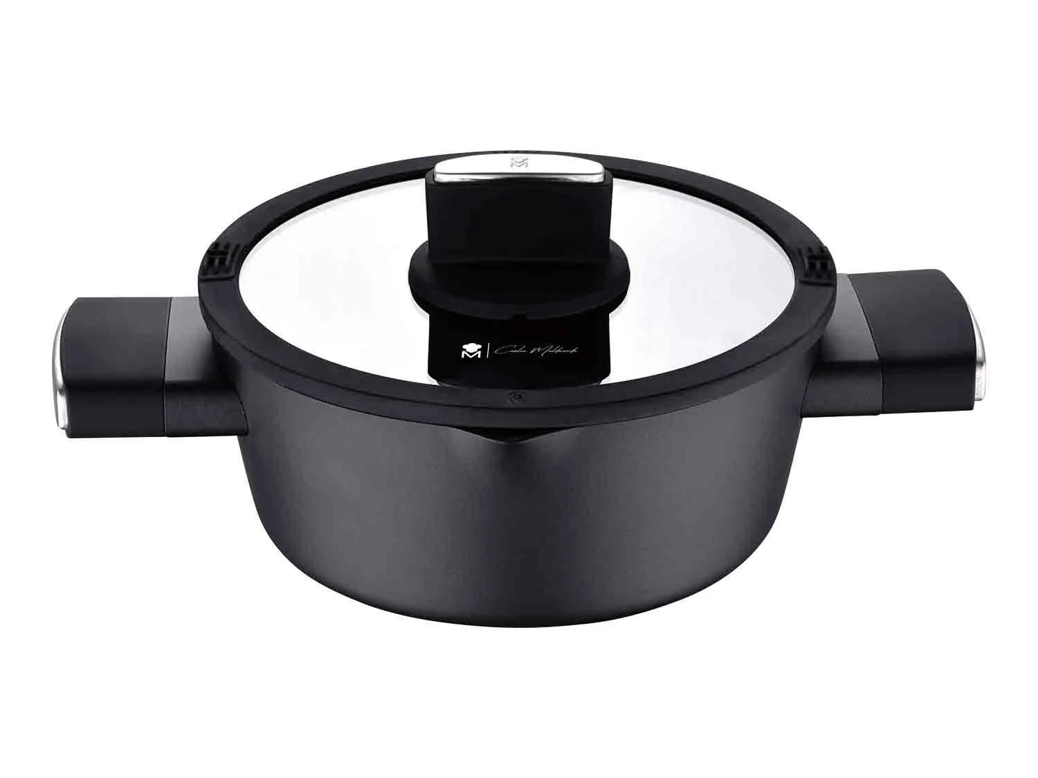 Masterpro ® Cacerola con tapa de cristal Ø 24 cm